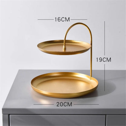 Brushed Gold Storage Stand – Minimalist Metal Organiser for Living Spaces