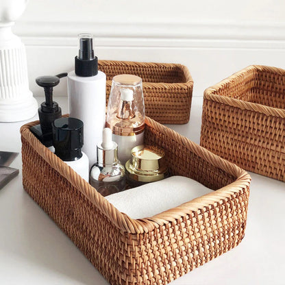 WillowFrame Hand-Woven Rattan Storage Basket