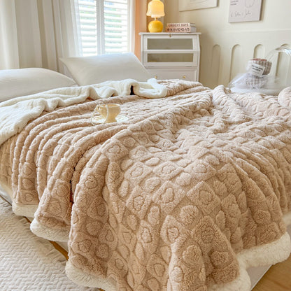NestLayer Berber Fleece Blanket – Double-Layer Velvet Throw for Deeper Warmth
