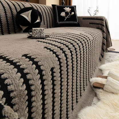 Velura Plush Tufted Sofa Cover