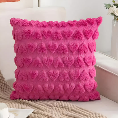 Amoura Plush Cushion Cover – Heart-Shaped Velvet Elegance