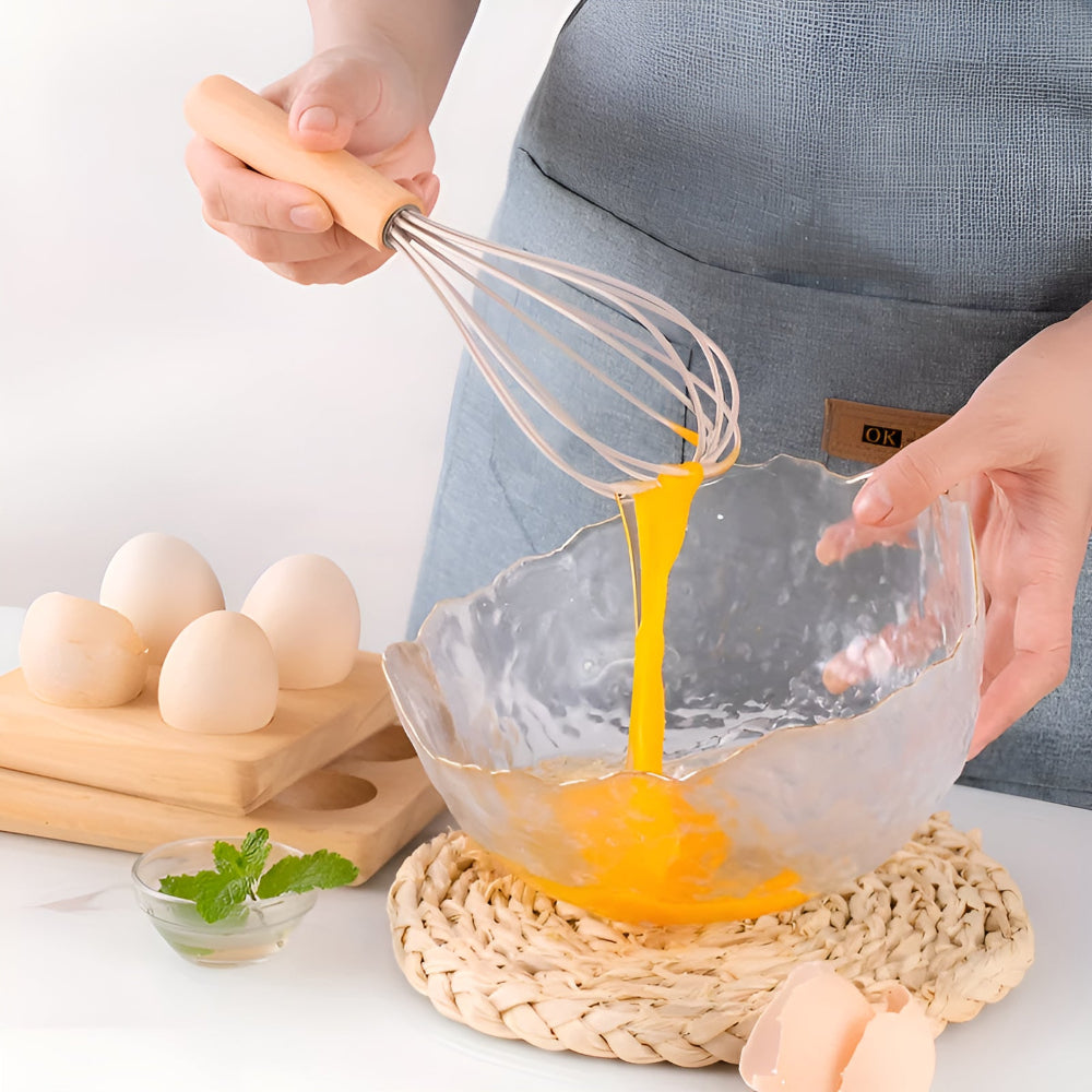 CalmPrep Silicone Utensil Set – 11-Piece Kitchen Tools with Wooden Handles in Soft Neutral Tones