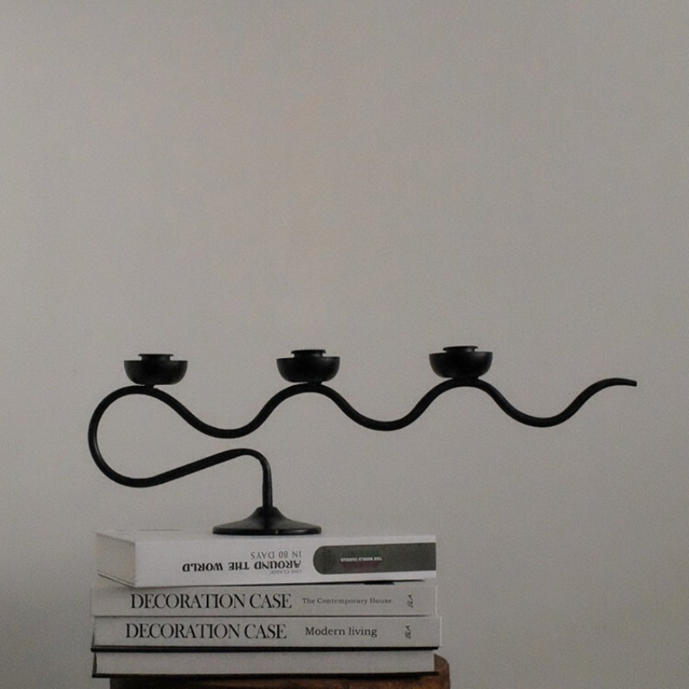 Kazan Iron Candle Holder – Twisted Sculptural Form