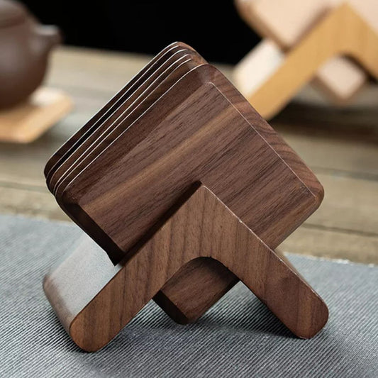 Tsubaki Handcrafted Wooden Coaster 6pcs Set