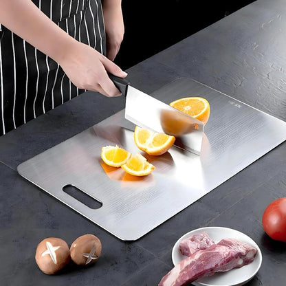 CleanEdge Steel Cutting Board – Double-Sided Antibacterial Prep Surface for Modern Kitchens