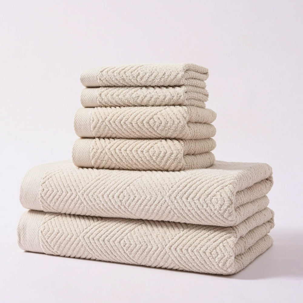 SereneWeave Cotton Towel Set – 6pcs Set