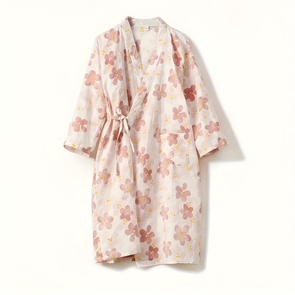 SanaFlora Cotton Robe – Light Grace for Quiet Mornings