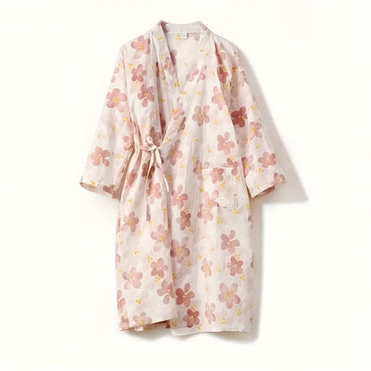 SanaFlora Cotton Robe – Light Grace for Quiet Mornings