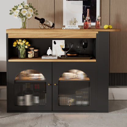 Extendable Kitchen Island Table with Storage and LED Light product detail photo in kitchen