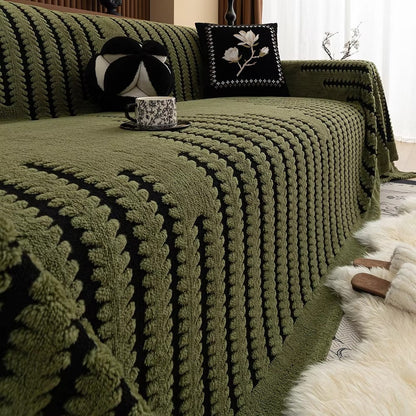 Velura Plush Tufted Sofa Cover