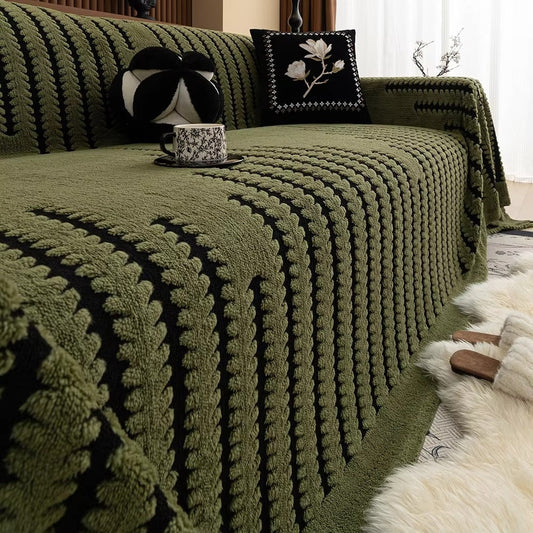 Velura Plush Tufted Sofa Cover
