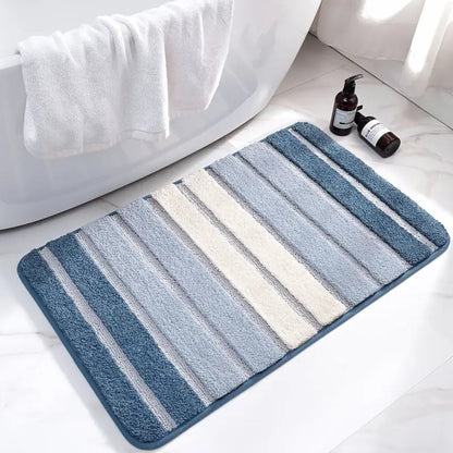 LumaStripe Bath Mat – Soft Structure for Serene Steps