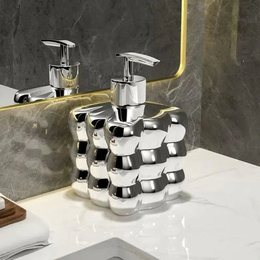 BubbleForm Ceramic Soap Dispenser – Soft Playfulness for Serene Sink Spaces