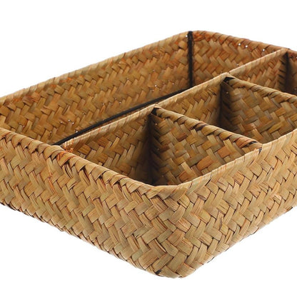 TideWeave Handcrafted Rattan Desk Organiser