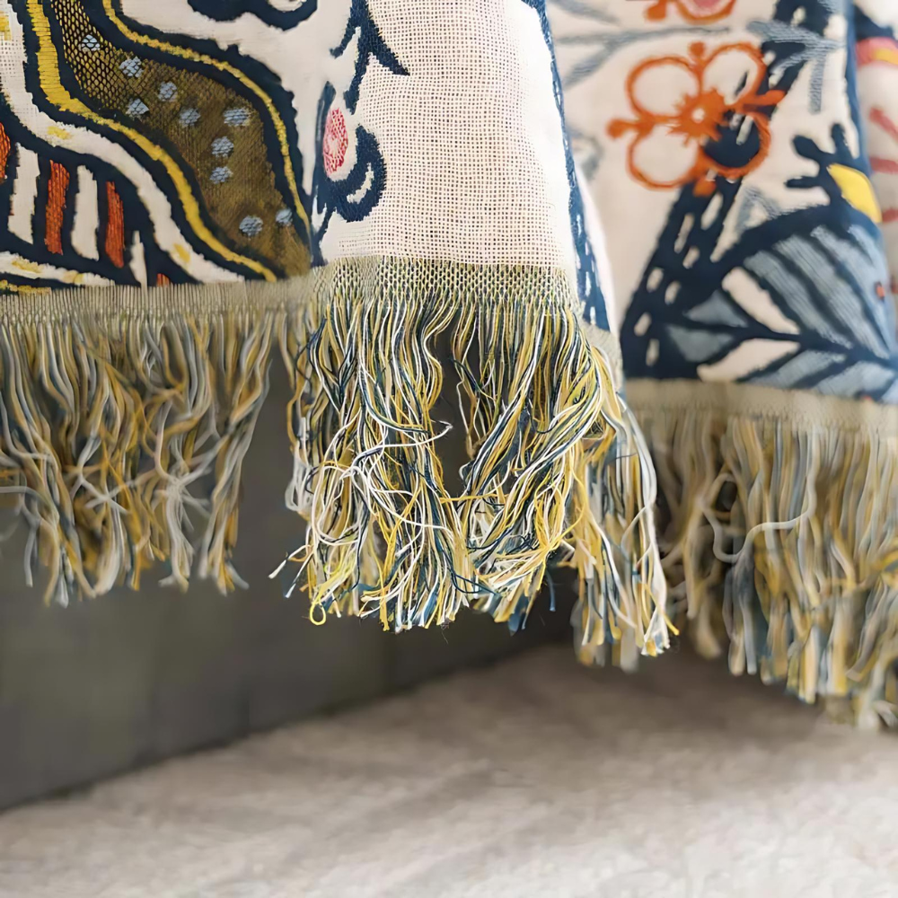 BrushBloom Boho Throw – Lightweight Artistic Floral Blanket for Layered Living