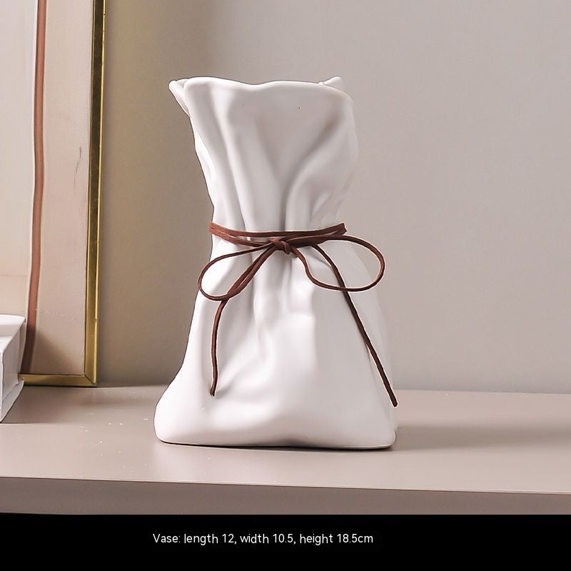 Ceramic Bag Vase – Sculptural Stoneware Inspired by a Paper Bag