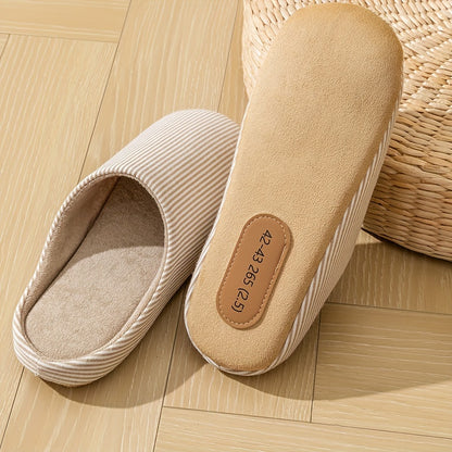 Lunare House Slippers – Minimalist Striped Indoor Comfort