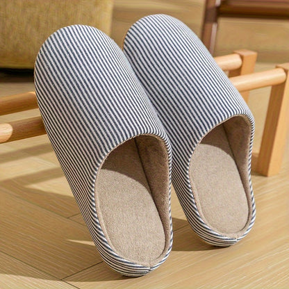 Lunare House Slippers – Minimalist Striped Indoor Comfort