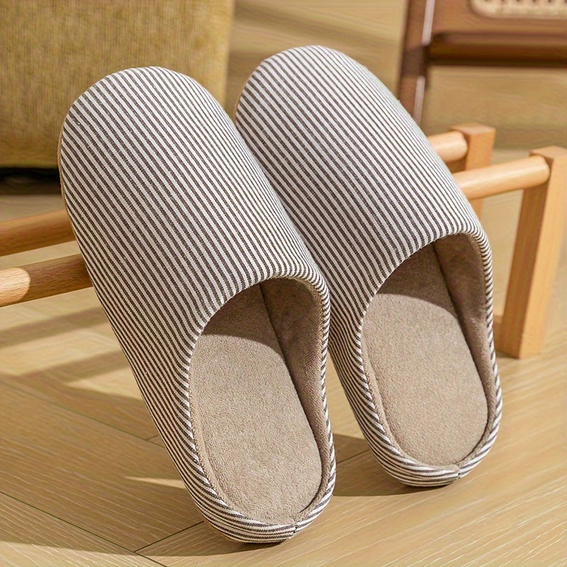 Lunare House Slippers – Minimalist Striped Indoor Comfort