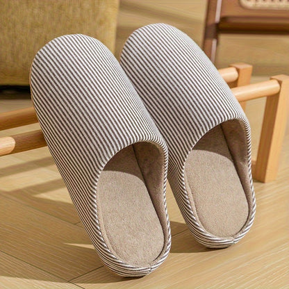 Lunare House Slippers – Minimalist Striped Indoor Comfort