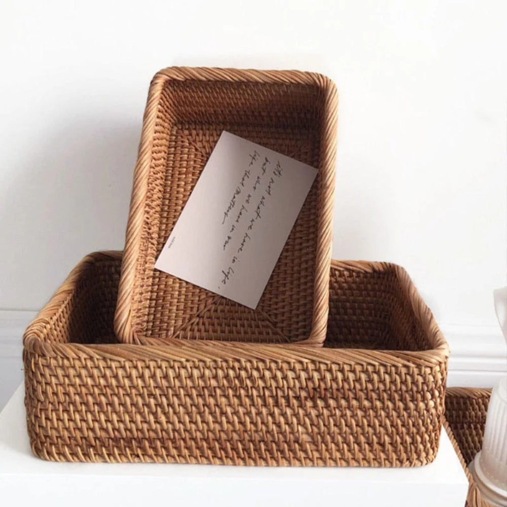 WillowFrame Hand-Woven Rattan Storage Basket