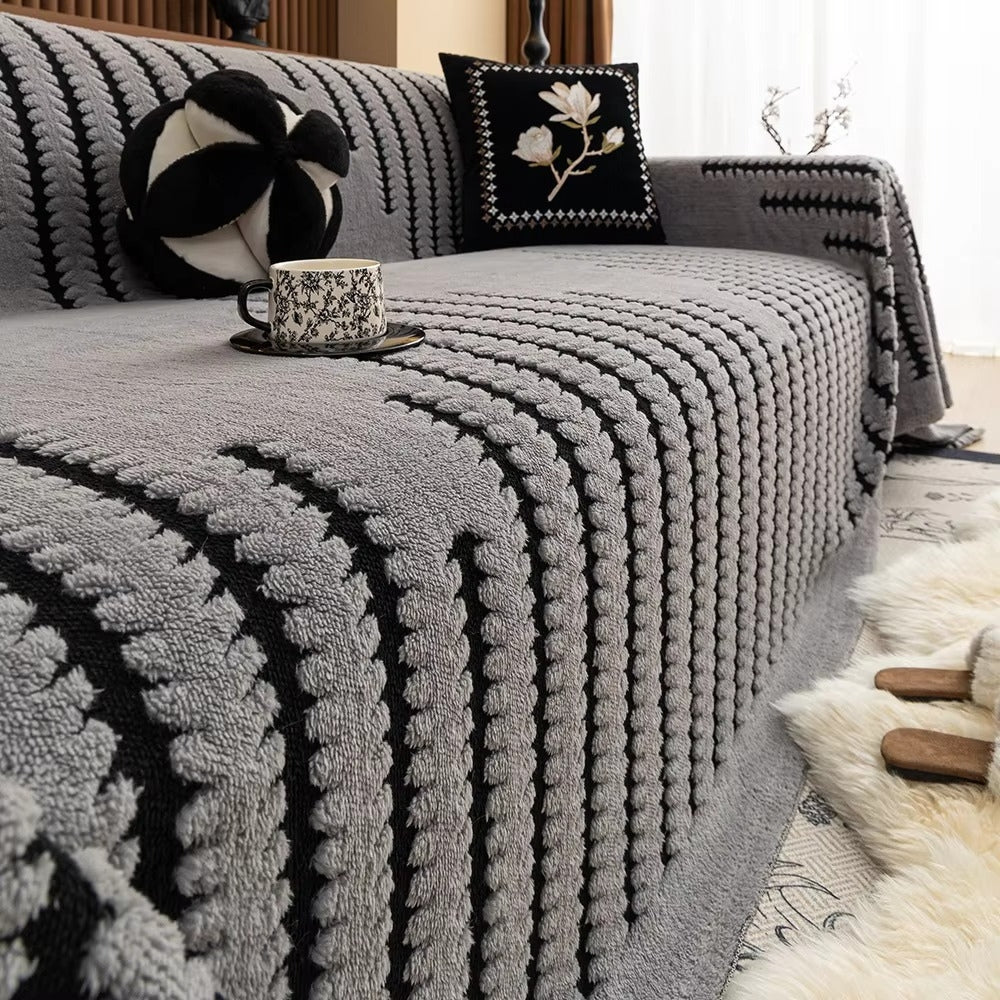 Velura Plush Tufted Sofa Cover