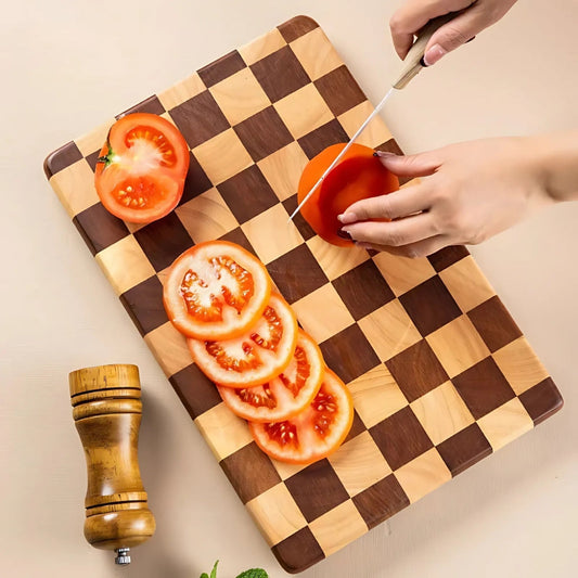 CheckMate Acacia Chopping Board – Calm Craftsmanship for Inspired Kitchens