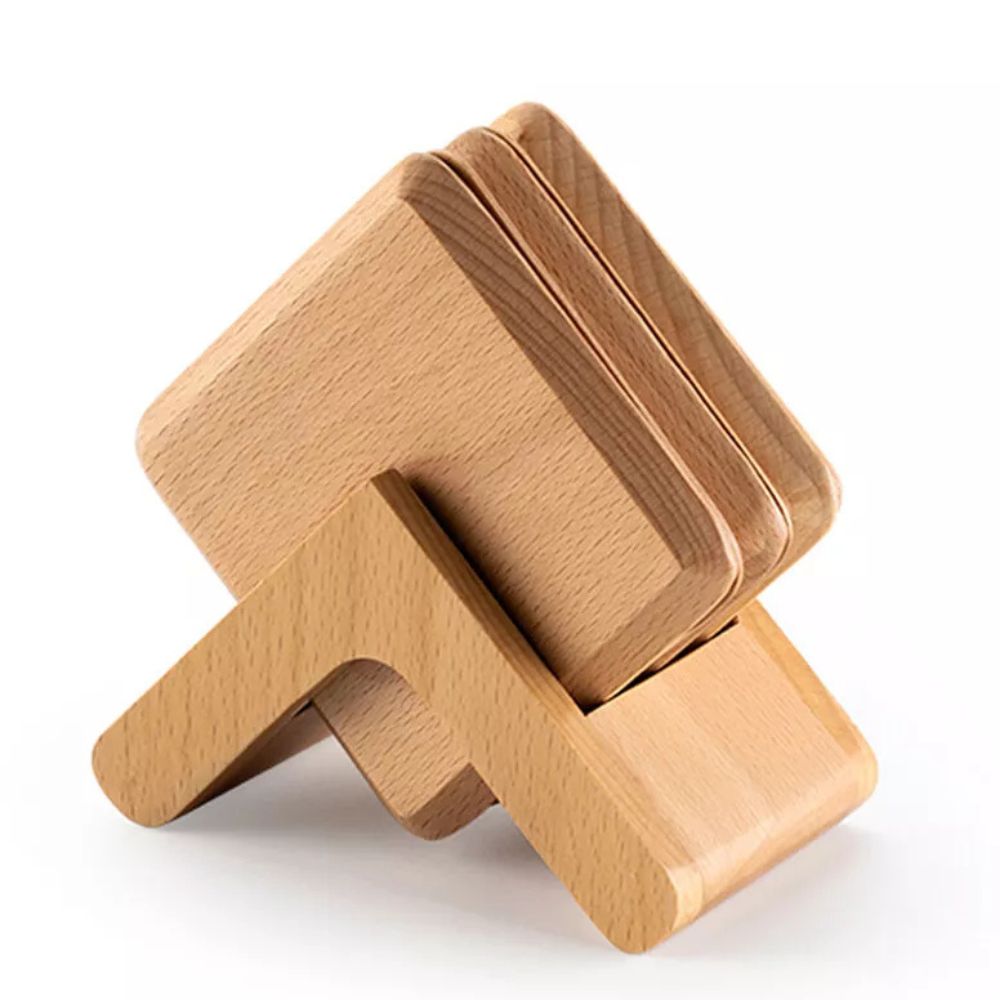 Tsubaki Handcrafted Wooden Coaster 6pcs Set