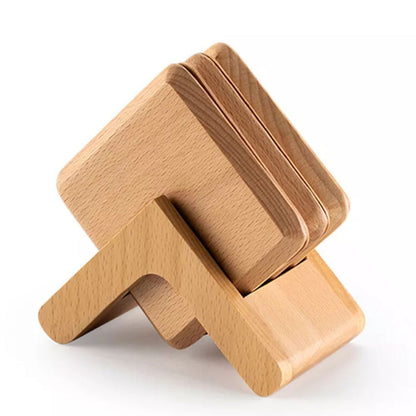 Tsubaki Handcrafted Wooden Coaster 6pcs Set