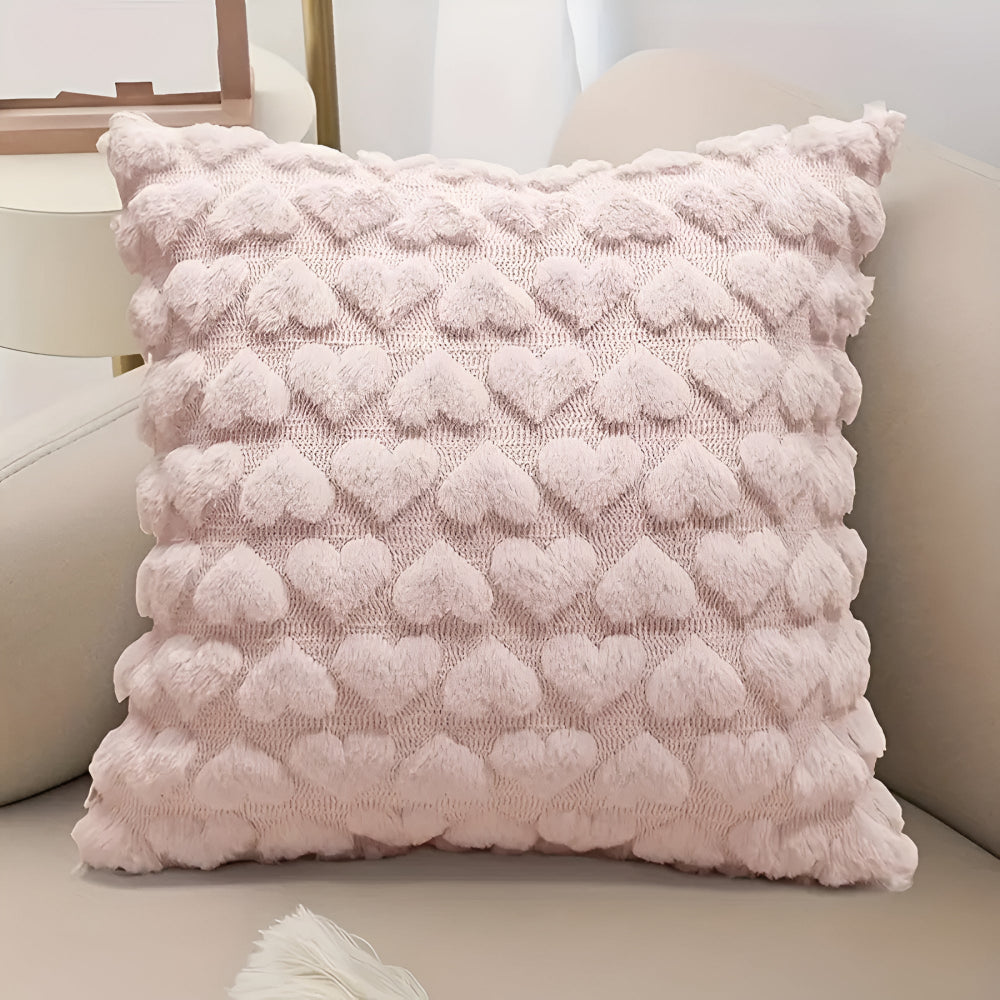Amoura Plush Cushion Cover – Heart-Shaped Velvet Elegance