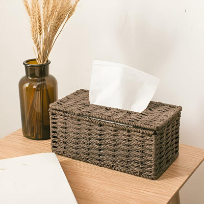 WeaveHaven Rattan Tissue Box