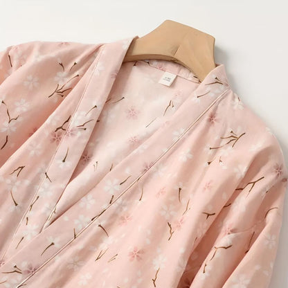 SanaFlora Cotton Robe – Light Grace for Quiet Mornings