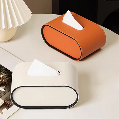 KuroLuxe Tissue Case – Timeless Leather Design for Refined Spaces