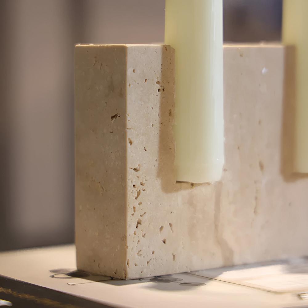 Ishi Stone Candle Stand – Timeless Glow in Sculptural Form