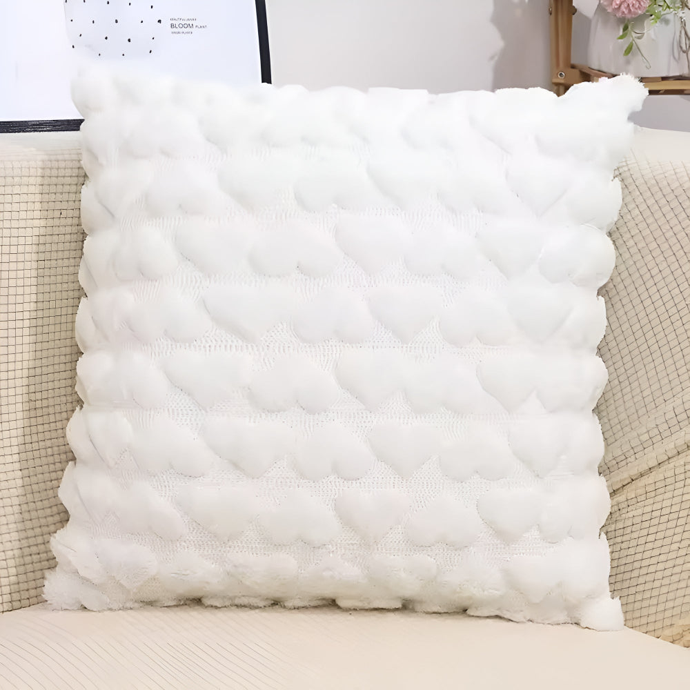 Amoura Plush Cushion Cover – Heart-Shaped Velvet Elegance