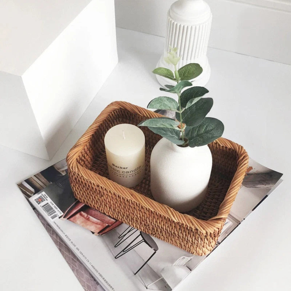 WillowFrame Hand-Woven Rattan Storage Basket