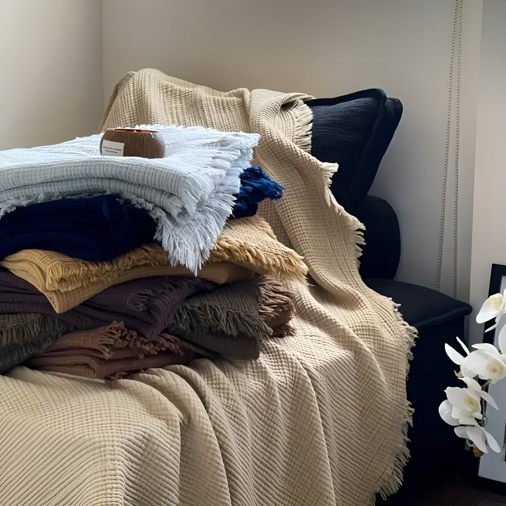 Sazanami Cotton Crinkle Throw Blanket