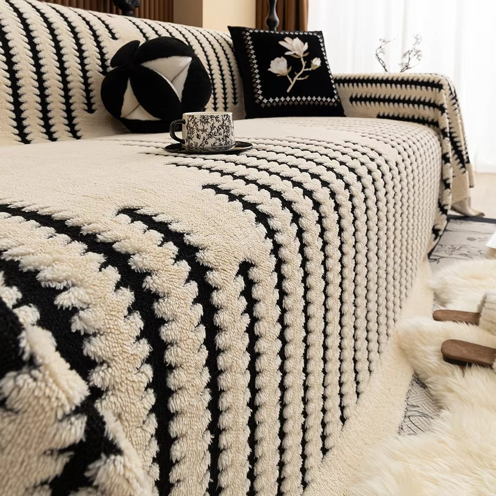 Velura Plush Tufted Sofa Cover