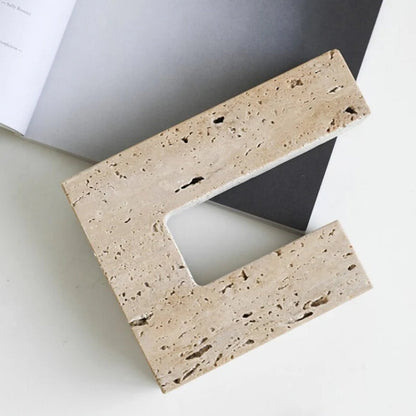 Tōrō Travertine Candle Holder – Dual Sculpted Form