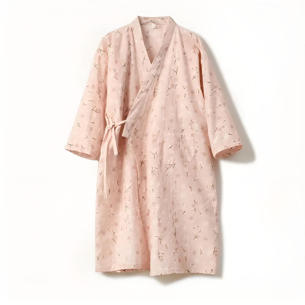 SanaFlora Cotton Robe – Light Grace for Quiet Mornings