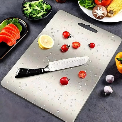CleanEdge Steel Cutting Board – Double-Sided Antibacterial Prep Surface for Modern Kitchens