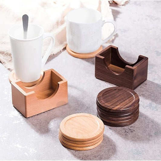 Kanzashi Japanese-Style Wooden Coaster 6pcs Set