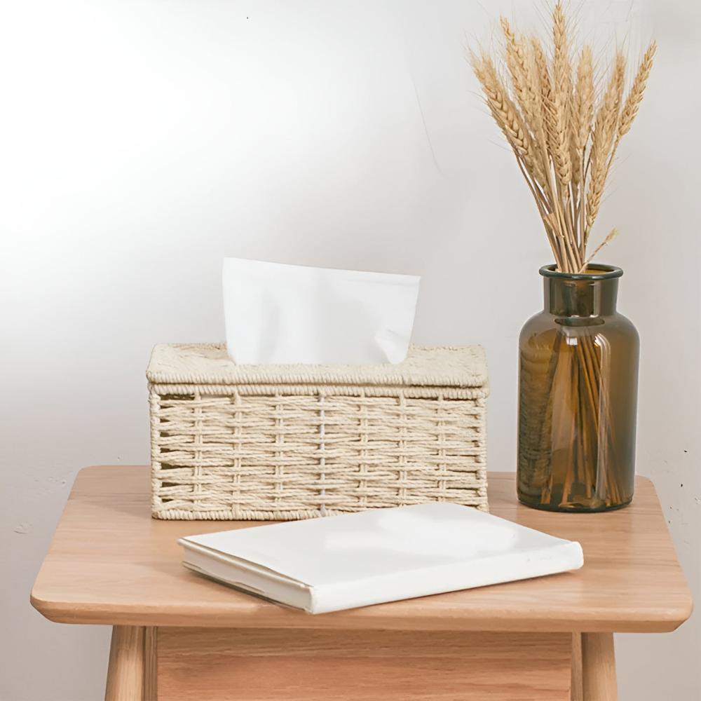WeaveHaven Rattan Tissue Box