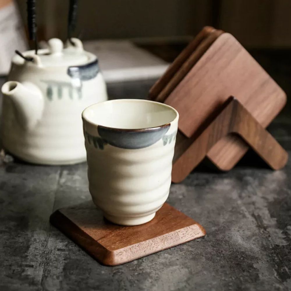 Tsubaki Handcrafted Wooden Coaster 6pcs Set