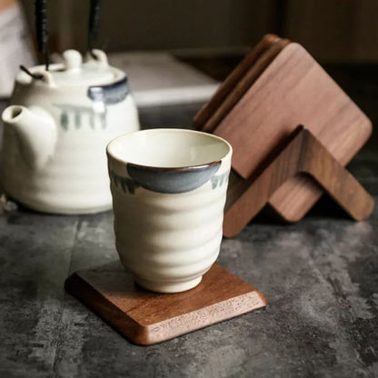 Tsubaki Handcrafted Wooden Coaster 6pcs Set