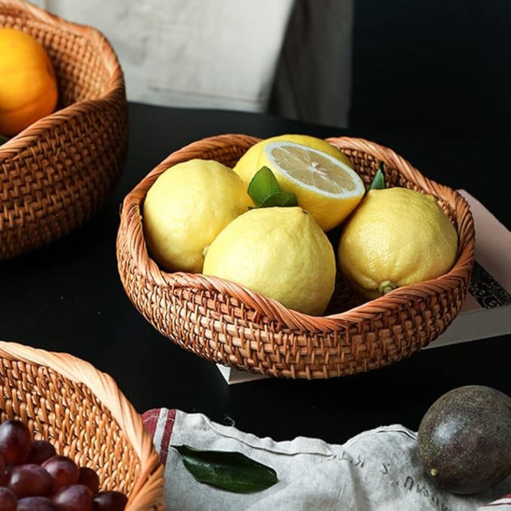 BreezeWeave Hand-Woven Rattan Basket