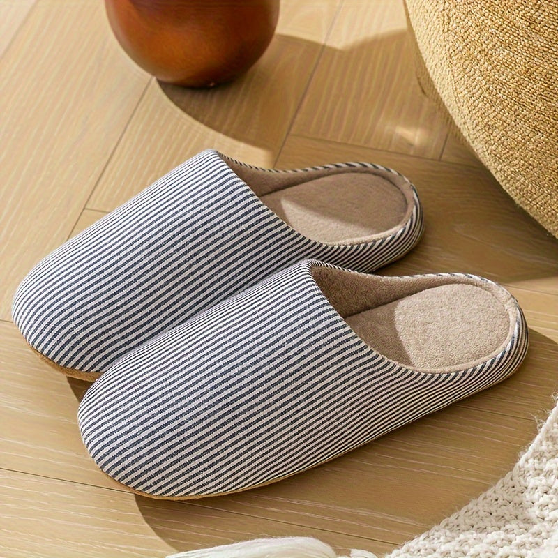 Lunare House Slippers – Minimalist Striped Indoor Comfort