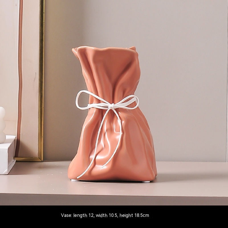 Ceramic Bag Vase – Sculptural Stoneware Inspired by a Paper Bag