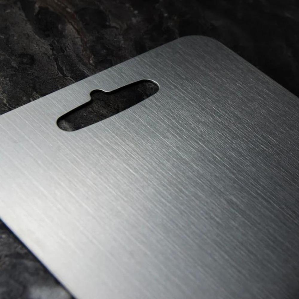 CleanEdge Steel Cutting Board – Double-Sided Antibacterial Prep Surface for Modern Kitchens
