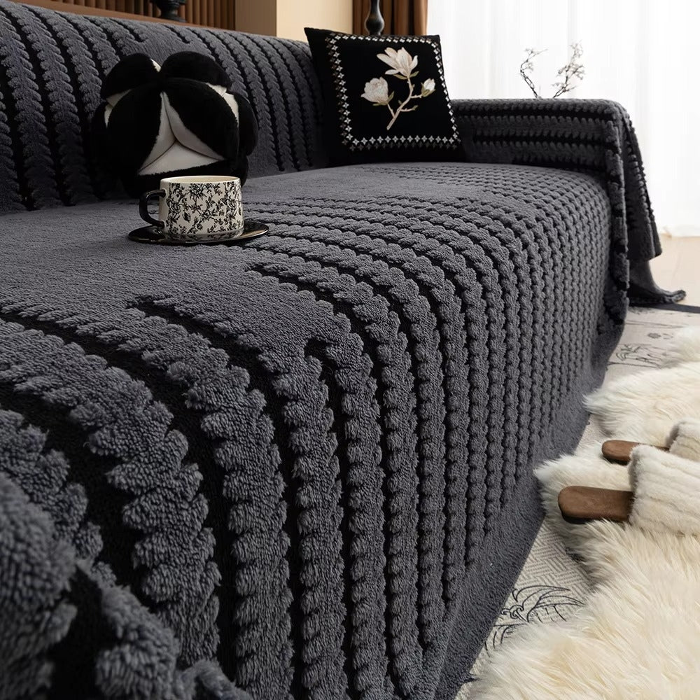 Velura Plush Tufted Sofa Cover
